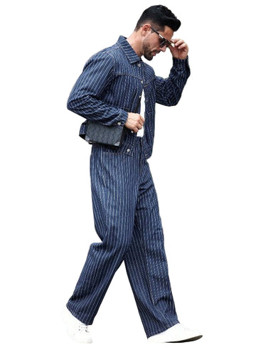 Men’s Pinstripe Jacket and Pants Set