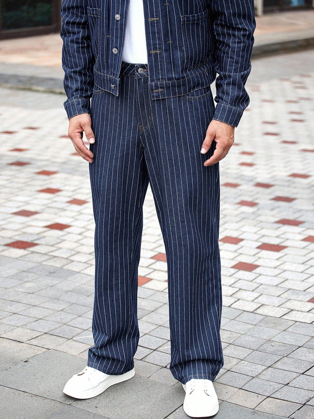 Men’s Pinstripe Jacket and Pants Set