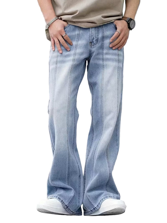 Men’s Wide-Leg Pants with Stitched Seams