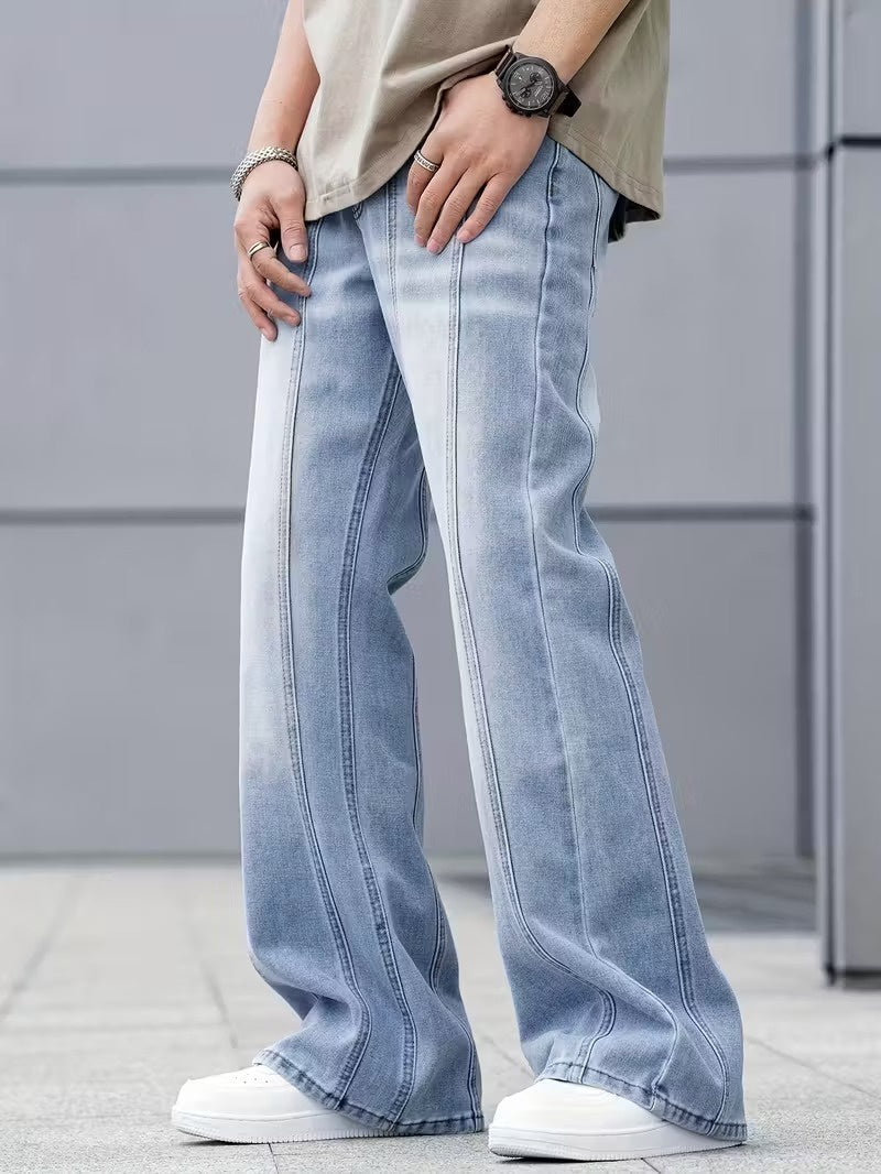 Men’s Wide-Leg Pants with Stitched Seams