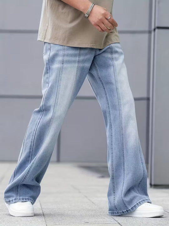 Men’s Wide-Leg Pants with Stitched Seams