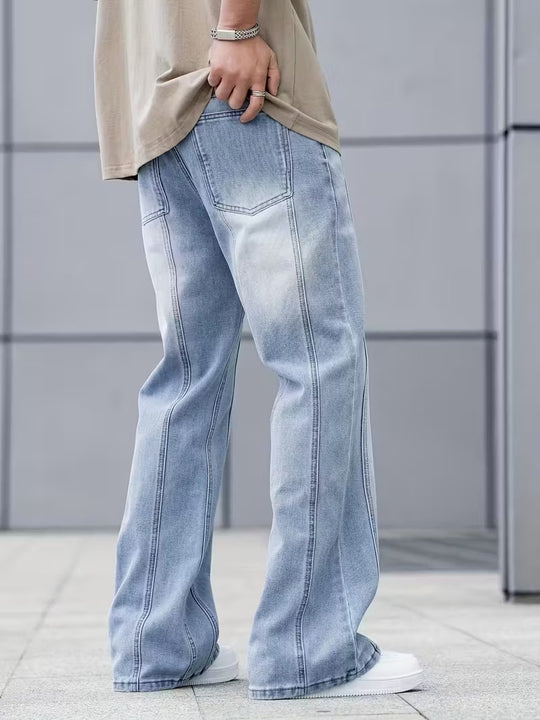 Men’s Wide-Leg Pants with Stitched Seams