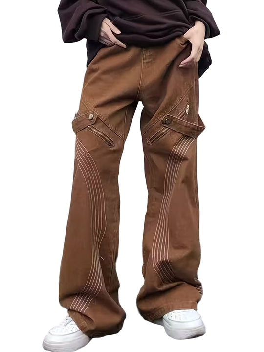 Men’s Wide-Leg Pants with Zippered Pockets