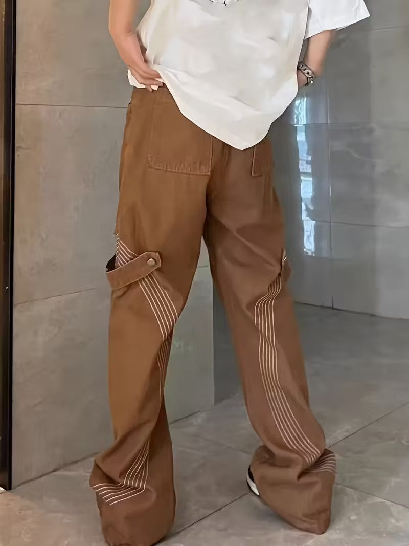 Men’s Wide-Leg Pants with Zippered Pockets