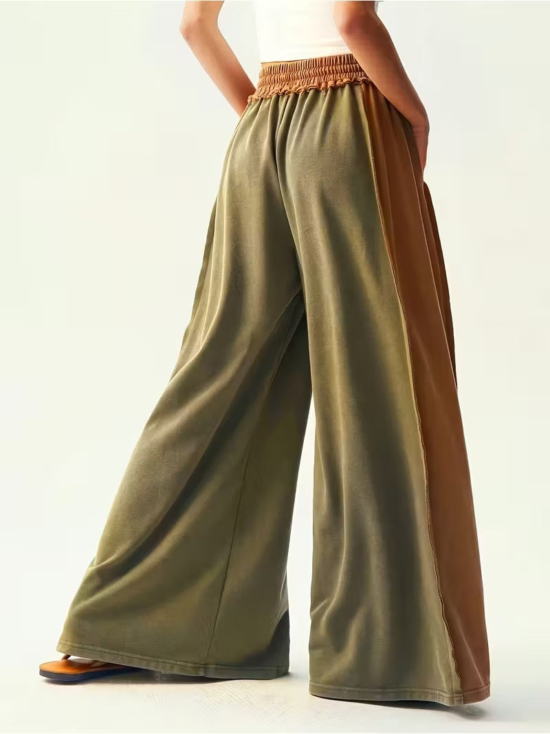 Women's Drawstring Pants with Contrast Panels