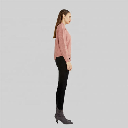 Women's Mock-Neck Sweater with Buttons