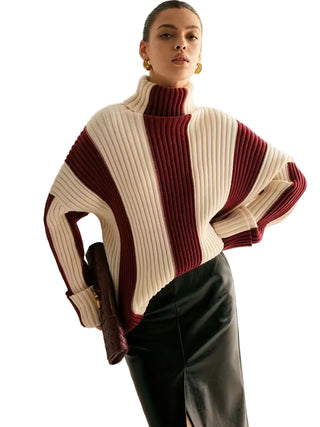 Women's Turtleneck Striped Sweater